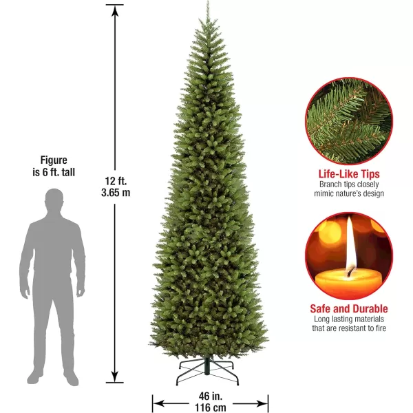 National Tree Company Artificial Slim Christmas Tree Green Kingswood Fir Includes Stand 12 FeetTree  Christmas Tree 75 Feet