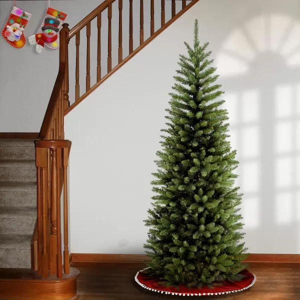 National Tree Company Artificial Slim Christmas Tree Green Kingswood Fir Includes Stand 6 FeetTrees  Christmas Tree 75 Feet