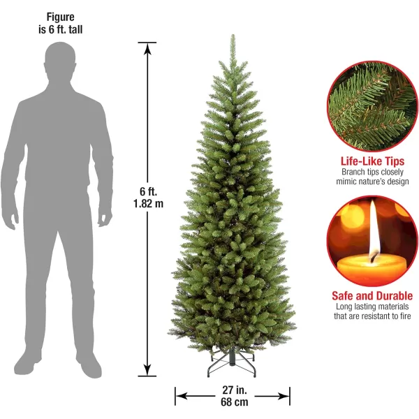 National Tree Company Artificial Slim Christmas Tree Green Kingswood Fir Includes Stand 6 FeetTrees  Christmas Tree 75 Feet