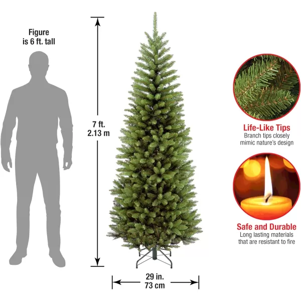 National Tree Company Artificial Slim Christmas Tree Green Kingswood Fir Includes Stand 9 FeetTrees  Christmas Tree 7 Feet