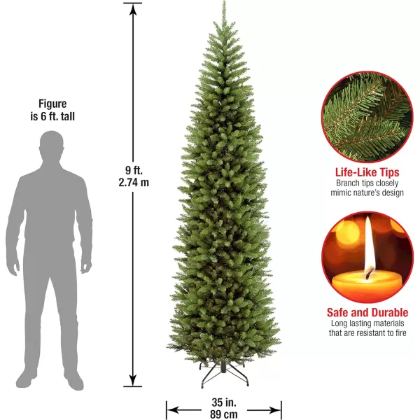 National Tree Company Artificial Slim Christmas Tree Green Kingswood Fir Includes Stand 9 FeetTrees  Christmas Tree 7 Feet