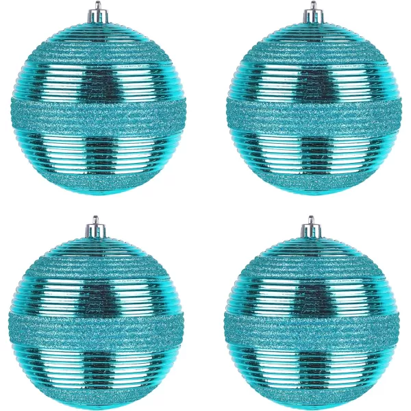 National Tree Company First Traditions Christmas Tree Ornaments Blue with Glitter Stripes Set of 6National Tree Company First Traditions Christmas Tree Ornaments Blue with Glitter Stripes Set of 6