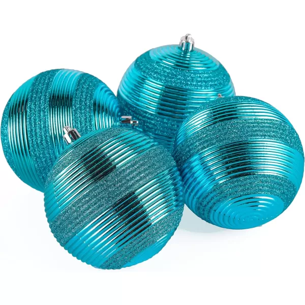 National Tree Company First Traditions Christmas Tree Ornaments Blue with Glitter Stripes Set of 6National Tree Company First Traditions Christmas Tree Ornaments Blue with Glitter Stripes Set of 6