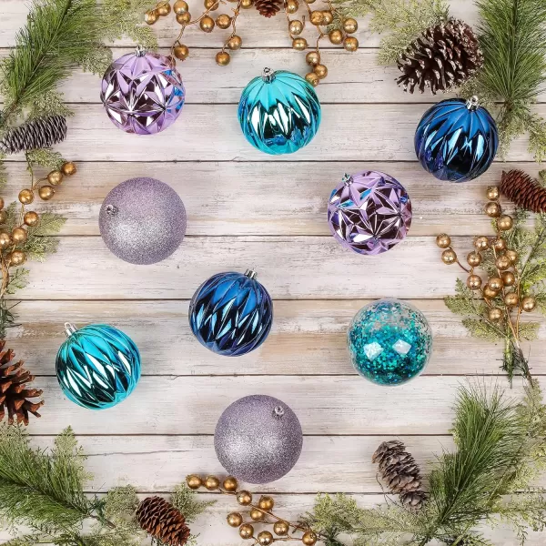 National Tree Company First Traditions Christmas Tree Ornaments Glittery Purple and Blue Assortment Set of 9National Tree Company First Traditions Christmas Tree Ornaments Glittery Purple and Blue Assortment Set of 9