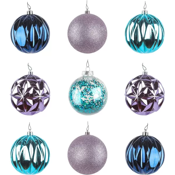 National Tree Company First Traditions Christmas Tree Ornaments Glittery Purple and Blue Assortment Set of 9National Tree Company First Traditions Christmas Tree Ornaments Glittery Purple and Blue Assortment Set of 9