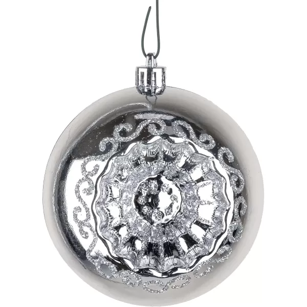 National Tree Company First Traditions Christmas Tree Ornaments Metallic Silver with Swirls Set of 6National Tree Company First Traditions Christmas Tree Ornaments Metallic Silver with Swirls Set of 6