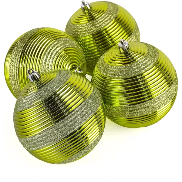 National Tree Company First Traditions Christmas Tree Ornaments Yellow with Glitter Stripes Set of 6National Tree Company First Traditions Christmas Tree Ornaments Yellow with Glitter Stripes Set of 6