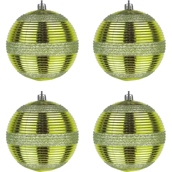 National Tree Company First Traditions Christmas Tree Ornaments Yellow with Glitter Stripes Set of 6National Tree Company First Traditions Christmas Tree Ornaments Yellow with Glitter Stripes Set of 6