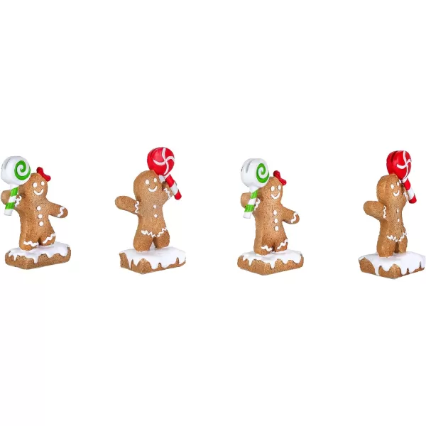 National Tree Company First Traditions Four Piece Gingerbread Cookie Card Holders Brown 3 inNational Tree Company First Traditions Four Piece Gingerbread Cookie Card Holders Brown 3 in