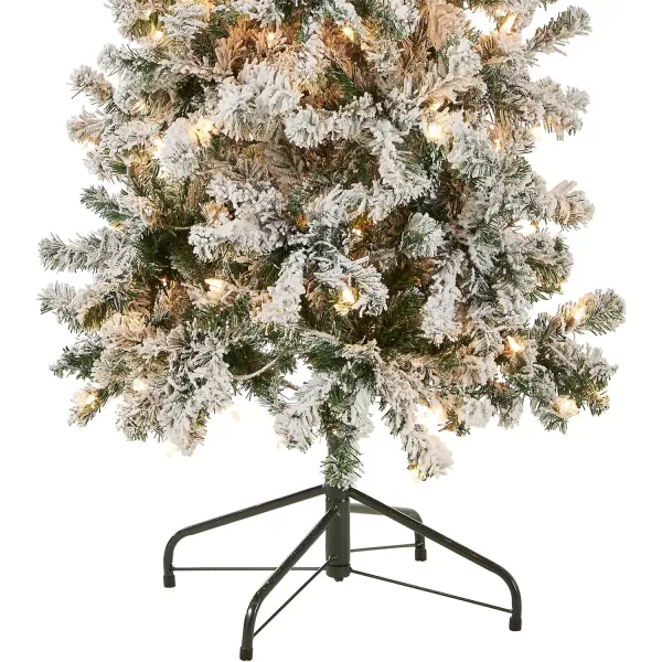 National Tree Company First Traditions PreLit Acacia Flocked Tree Medium Christmas Tree Clear Incandescent Lights Plug in 45 ft6 feet