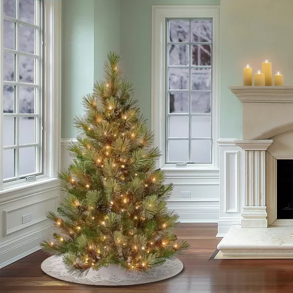 National Tree Company First Traditions PreLit Charleston Pine Snowy Slim Christmas Tree Clear Incandescent Lights Plug in 45 ftNational Tree Company First Traditions PreLit Charleston Pine Snowy Slim Christmas Tree Clear Incandescent Lights Plug in 45 ft