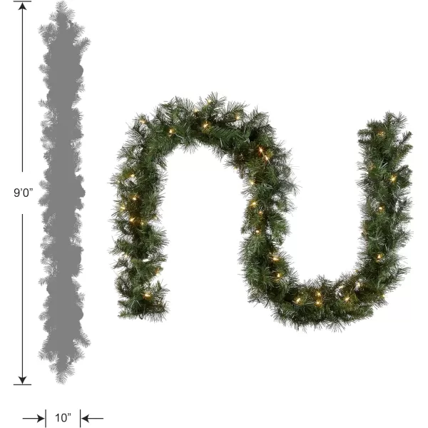 National Tree Company PreLit Artificial Christmas Garland Green Winchester Pine White Lights Plug In Christmas Collection 9 Feet108X10X6 Green