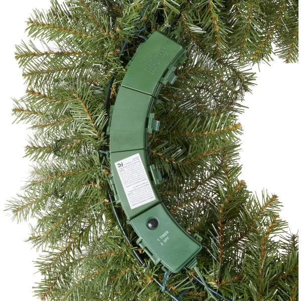 National Tree Company PreLit Artificial Christmas Wreath Green Norwood Fir White Lights Christmas Collection 24 Inches30 in Christmas Wreath