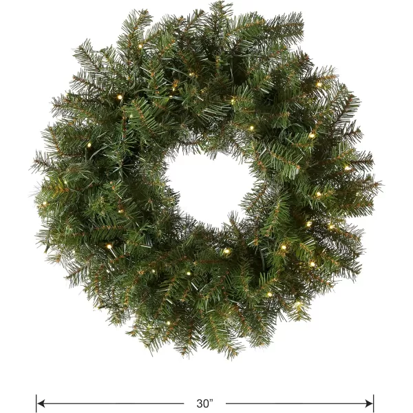 National Tree Company PreLit Artificial Christmas Wreath Green Norwood Fir White Lights Christmas Collection 24 Inches30 in Christmas Wreath