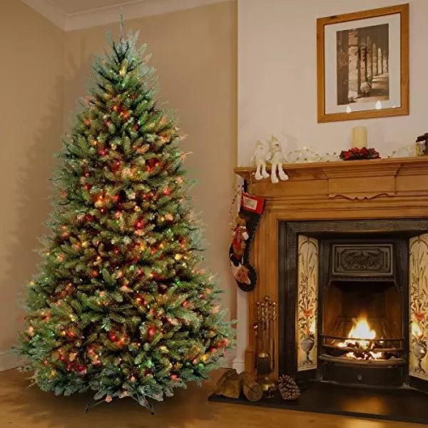 National Tree Company PreLit Artificial Full Christmas Tree Green Dunhill Fir Multicolor Lights Includes Stand 65 FeetChristmas Tree  Garland Crestwood Spruce