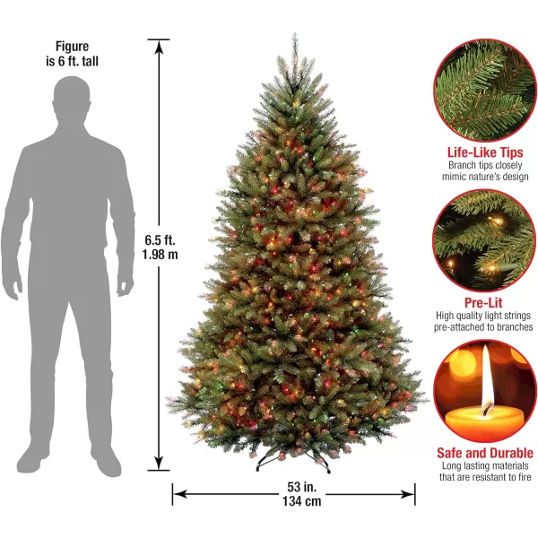 National Tree Company PreLit Artificial Full Christmas Tree Green Dunhill Fir Multicolor Lights Includes Stand 65 FeetChristmas Tree  Garland Crestwood Spruce