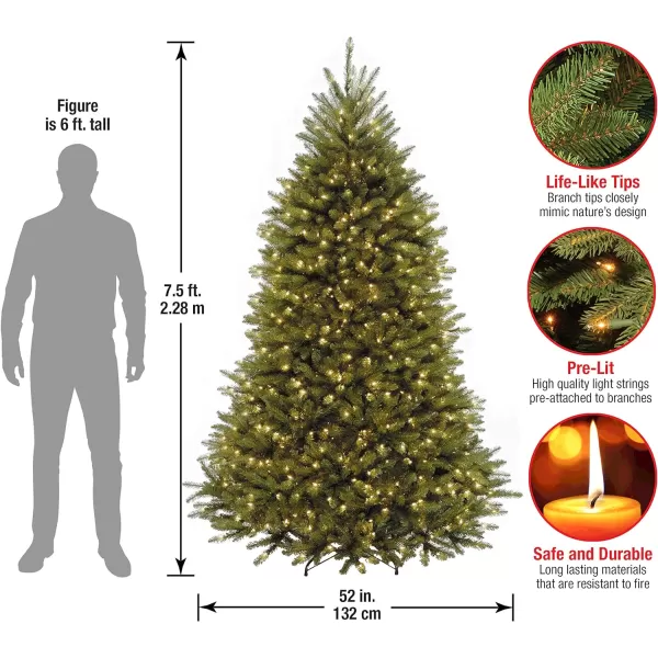 National Tree Company PreLit Artificial Full Christmas Tree Green Dunhill Fir White Lights Includes Stand 9 Feet75 ft Christmas Tree