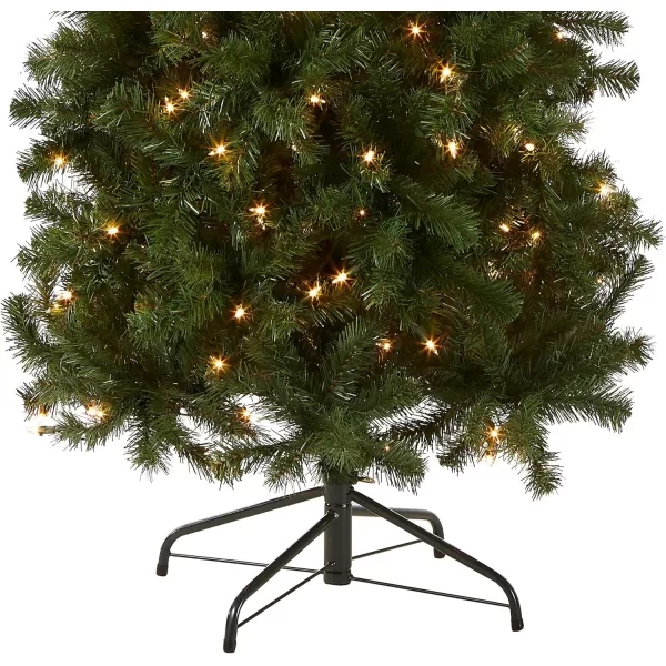 National Tree Company PreLit Artificial Slim Christmas Tree Green North Valley Spruce White Lights Includes Stand 6 Feet75 ft