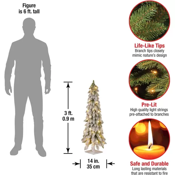 National Tree Company PreLit Feel Real Artificial Christmas Garland Green Arctic Spruce White Lights Decorated With Pine Cones Plug In Christmas Collection 9 FeetGarlands  Forestree3 ft