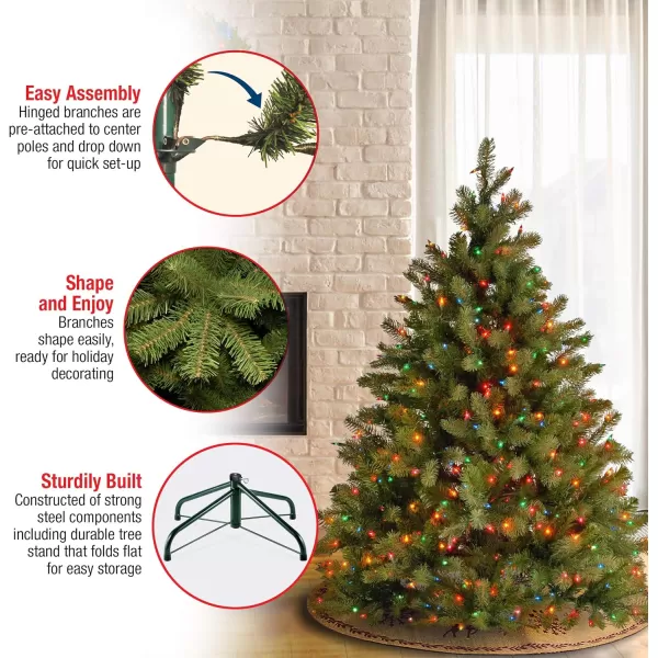 National Tree Company PreLit Feel Real Artificial Full Downswept Christmas Tree Green Douglas Fir Multicolor Lights Includes Stand 45 feet45 ft With 450 Multicolor Lights