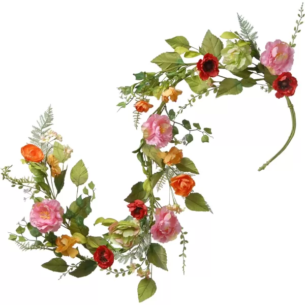 National Tree Company Spring amp Summer Wreath 22 Inch Branch Wreath with Mixed Flowers for Front Door or Home DecorationBranch Wreath  Greenery Backdrop