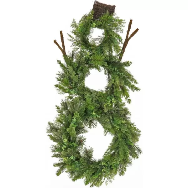 HGTV Home Collection AntiUV Snowman Wreath Green 44inHGTV Home Collection AntiUV Snowman Wreath Green 44in