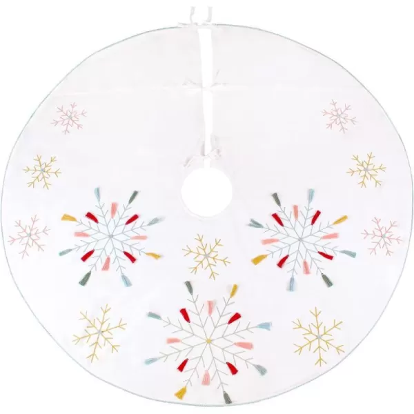 HGTV Home Collection Boho Velvet Snowflake Embroidered Tree Skirt Multicolor 54inHGTV Home Collection Boho Velvet Snowflake Embroidered Tree Skirt Multicolor 54in