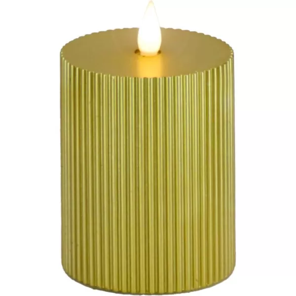 HGTV Home Collection Georgetown Real Motion Flameless Candle With Remote Gold with Warm White LED Lights Battery Powered 6 inHGTV Home Collection Georgetown Real Motion Flameless Candle With Remote Gold with Warm White LED Lights Battery Powered 6 in