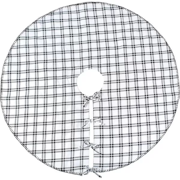 HGTV Home Collection Plaid Whipstitch Tree Skirt Black and White 48inHGTV Home Collection Plaid Whipstitch Tree Skirt Black and White 48in