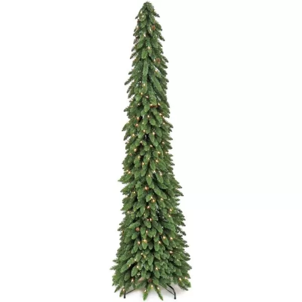 HGTV Home Collection PreLit Alpine Valley Ultra Slim Pinecone Tree Green with Clear Incandescent Lights Plug in 7ftHGTV Home Collection PreLit Alpine Valley Ultra Slim Pinecone Tree Green with Clear Incandescent Lights Plug in 7ft