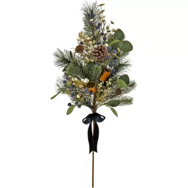 HGTV Home Collection Unlit Swiss Chic Artificial Spray Pair Set of 2 with Pinecones Berries Bells and Mixed Branch Tips Unlit HGTV Home Collection Blue 28inHGTV Home Collection Unlit Swiss Chic Artificial Spray Pair Set of 2 with Pinecones Berries Bells and Mixed Branch Tips Unlit HGTV Home Collection Blue 28in