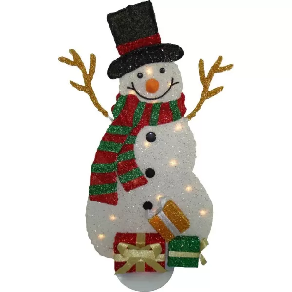 National Tree 31 Inch White Flannel Snowman with 20 Clear Lights MZFS31LO1National Tree 31 Inch White Flannel Snowman with 20 Clear Lights MZFS31LO1