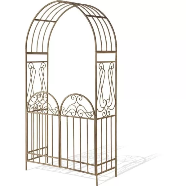 National Tree 93 Inch Garden Accents Metal Collection Rust Brown Arch with Gate GAMC3093RBNational Tree 93 Inch Garden Accents Metal Collection Rust Brown Arch with Gate GAMC3093RB