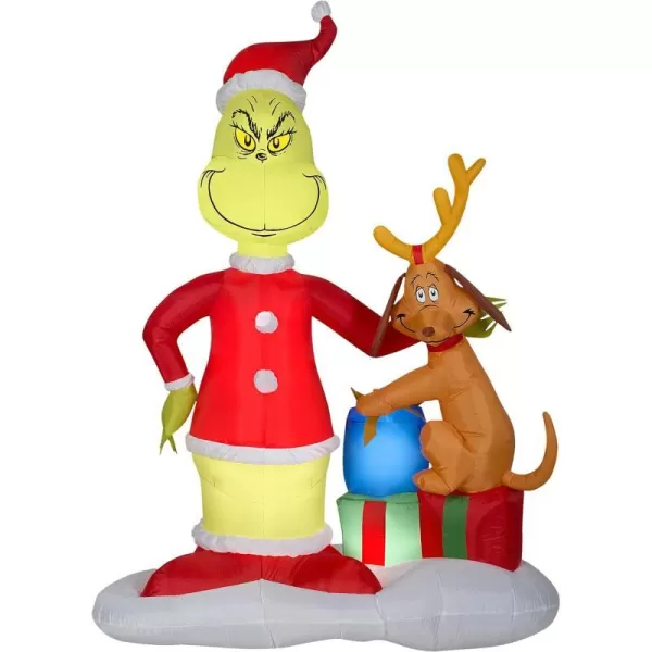 National Tree Company 6 ft Inflatable Grinch with Max RedNational Tree Company 6 ft Inflatable Grinch with Max Red