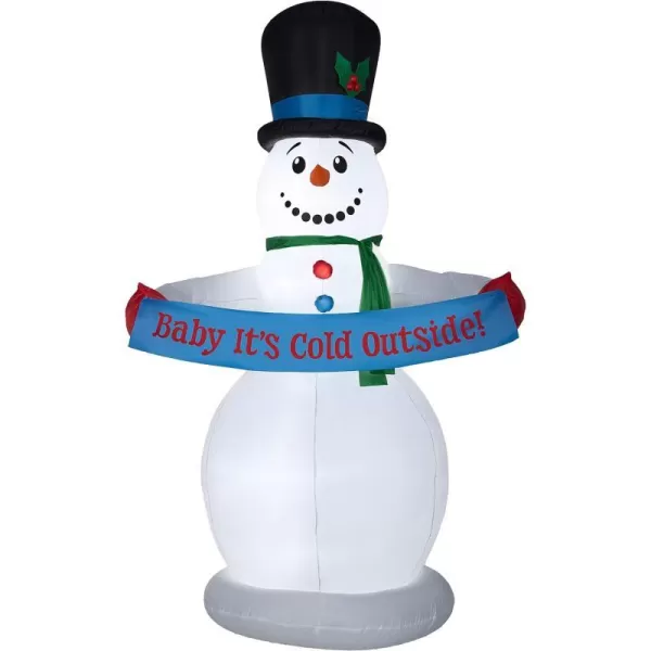 National Tree Company 8 ft Inflatable Snowman with Sign WhiteNational Tree Company 8 ft Inflatable Snowman with Sign White