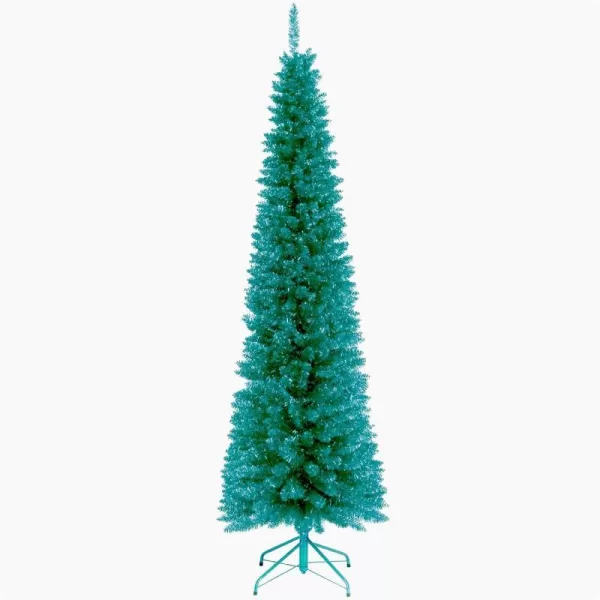 National Tree Company Artificial Christmas Tree Turquoise Tinsel Includes Stand 6 feetNational Tree Company Artificial Christmas Tree Turquoise Tinsel Includes Stand 6 feet