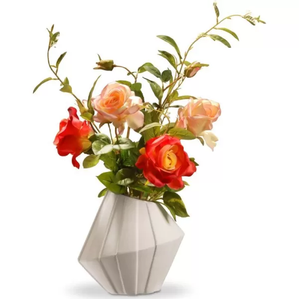 National Tree Company Artificial Flowers  Includes Ceramic Vase Roses22 Inch 22 Inch Red and Pink RosesNational Tree Company Artificial Flowers  Includes Ceramic Vase Roses22 Inch 22 Inch Red and Pink Roses