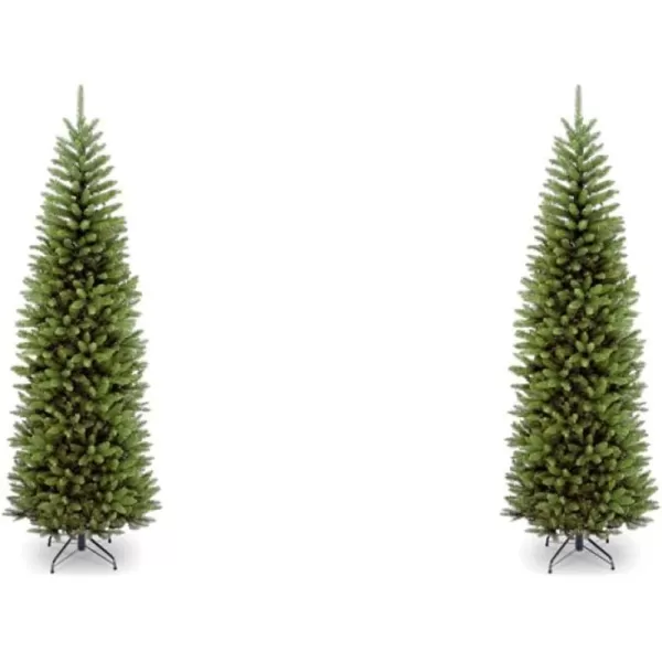 National Tree Company Artificial Slim Christmas Tree Green Kingswood Fir Includes Stand 9 FeetTrees  Christmas Tree 7 Feet