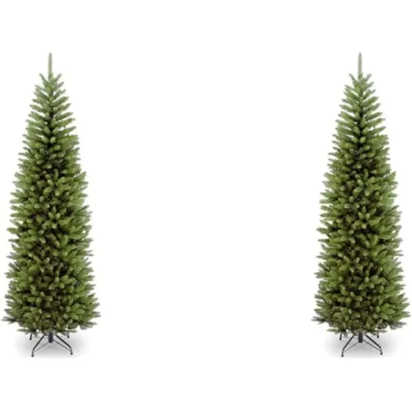 National Tree Company Artificial Slim Christmas Tree Green Kingswood Fir Includes Stand 9 FeetTrees  Christmas Tree 75 Feet