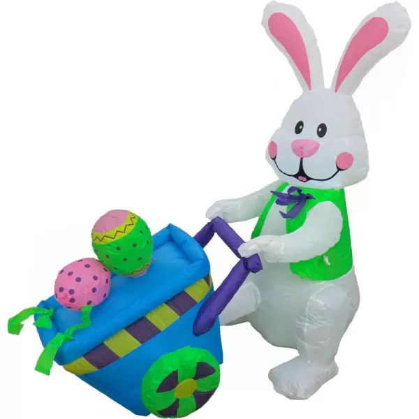 National Tree Company Easter Bunny with Wheelbarrow Inflatable Decoration White Easter Collection 4 FeetNational Tree Company Easter Bunny with Wheelbarrow Inflatable Decoration White Easter Collection 4 Feet