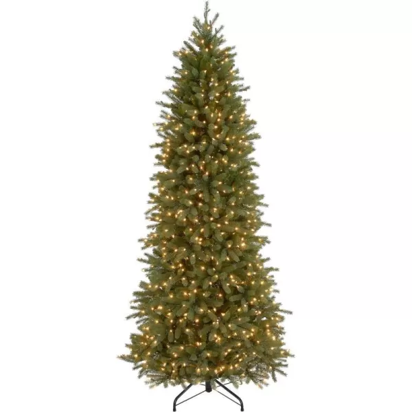 National Tree Company Feel Real Prelit Artificial Christmas Tree  Includes PreStrung White Lights and Stand  Jersey Fraser Fir Pencil Slim  9 ft75 ft