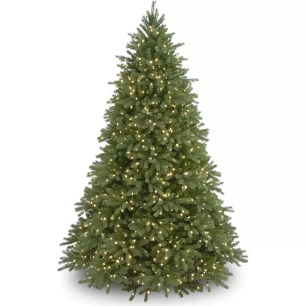 National Tree Company Feel Real Prelit Artificial Christmas Tree  Includes Prestrung White Lights and Stand  Jersey Fraser Fir Medium  9 ft9FEET