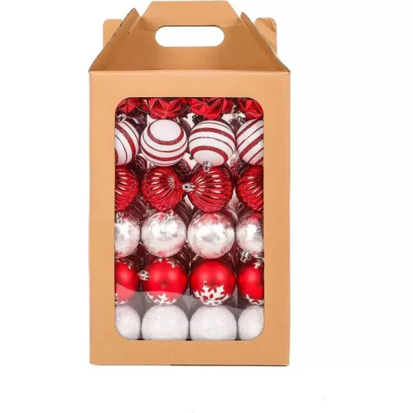 National Tree Company First Traditions Christmas Tree Ornaments Red and White Ball Assortment Set of 96National Tree Company First Traditions Christmas Tree Ornaments Red and White Ball Assortment Set of 96