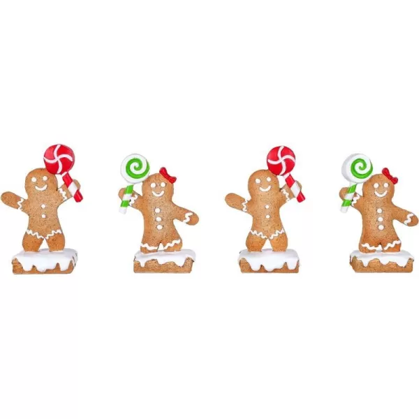 National Tree Company First Traditions Four Piece Gingerbread Cookie Card Holders Brown 3 inNational Tree Company First Traditions Four Piece Gingerbread Cookie Card Holders Brown 3 in