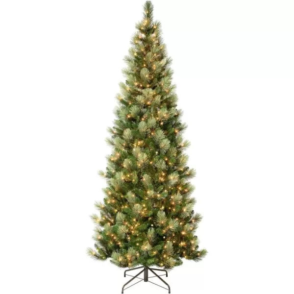 National Tree Company First Traditions PreLit Charleston Pine Snowy Slim Christmas Tree Clear Incandescent Lights Plug in 9 ftNational Tree Company First Traditions PreLit Charleston Pine Snowy Slim Christmas Tree Clear Incandescent Lights Plug in 9 ft