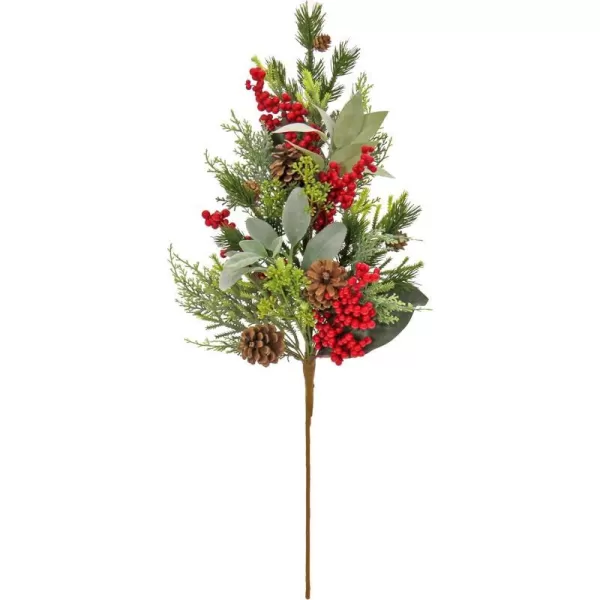 National Tree Company HGTV Home Collection Artificial Christmas Plants Spray Decoration Mixed Branch Tips Decorated with Red Berry Clusters Pine Cones Pack of 2 28 InchesNational Tree Company HGTV Home Collection Artificial Christmas Plants Spray Decoration Mixed Branch Tips Decorated with Red Berry Clusters Pine Cones Pack of 2 28 Inches