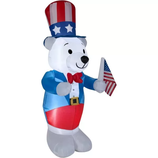 National Tree Company Patriotic Inflatable Decoration Blue White Bear Wearing Red White and Blue Suit and Hat Self Inflating Plug in Fourth of July Collection 48 InchesNational Tree Company Patriotic Inflatable Decoration Blue White Bear Wearing Red White and Blue Suit and Hat Self Inflating Plug in Fourth of July Collection 48 Inches