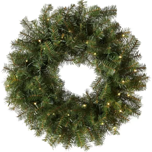 National Tree Company PreLit Artificial Christmas Wreath Green Norwood Fir White Lights Christmas Collection 24 Inches30 in Christmas Wreath