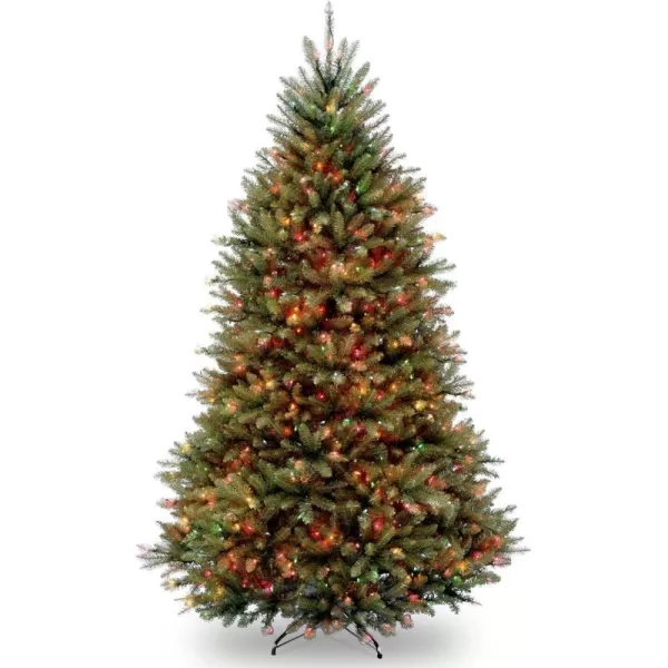 National Tree Company PreLit Artificial Full Christmas Tree Green Dunhill Fir Multicolor Lights Includes Stand 65 FeetChristmas Tree