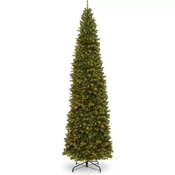 National Tree Company PreLit Artificial Slim Christmas Tree Green North Valley Spruce White Lights Includes Stand 6 Feet12 ft